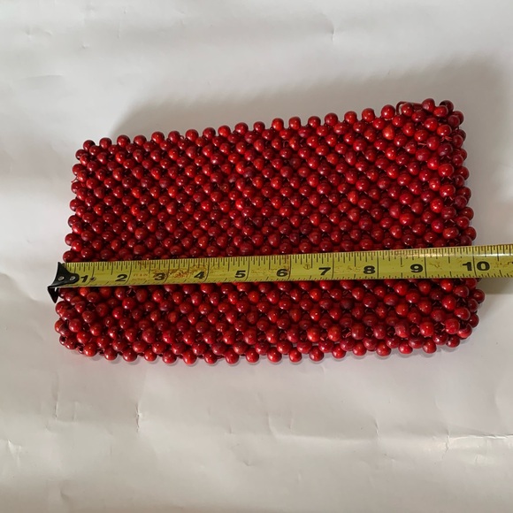 Vintage Red Beaded Clutch - Picture 5 of 11